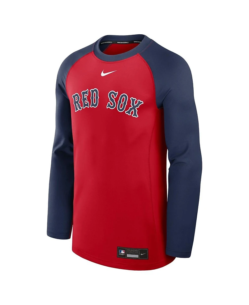 Nike Men's Red/Navy Boston Red Sox Authentic Collection Game Time Raglan Performance Long Sleeve T-Shirt