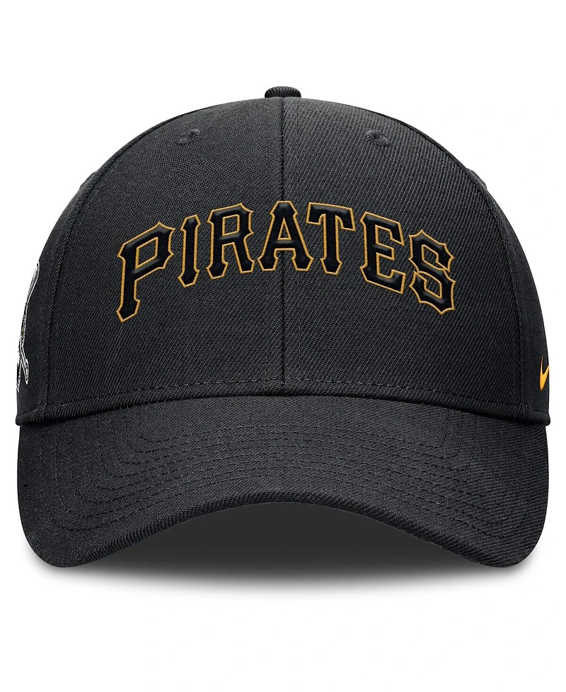 Nike Men's Black Pittsburgh Pirates Rise Gaberdine Adjustable Hat