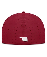 Nike Men's White/Crimson Oklahoma Sooners On-Field Dugout True Performance Fitted Hat