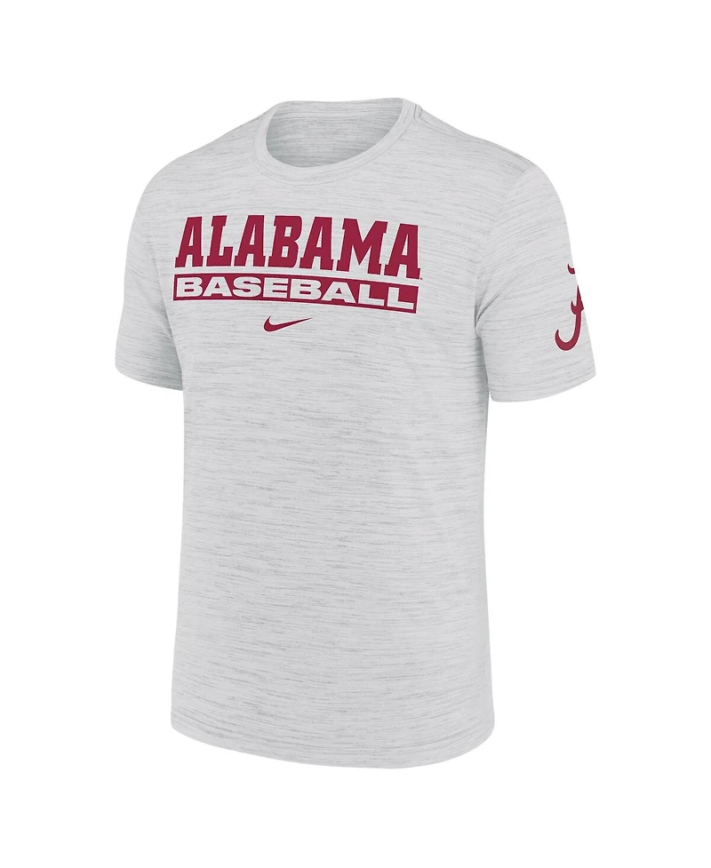 Nike Men's Ash Alabama Crimson Tide Velocity Baseball Wordmark Stack Performance T-Shirt