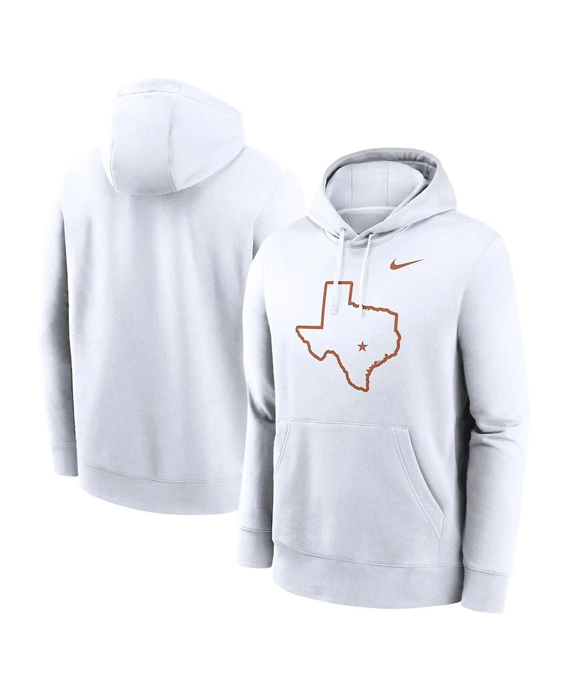 Nike Men's White Texas Longhorns Primetime Alternate Logo Club Fleece Pullover Hoodie