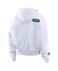 Wear by Erin Andrews Women's White Dallas Cowboys Plus Size Patch Quarter-Zip Hoodie