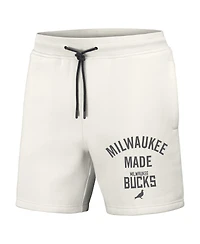Men's Nba x Staple Cream Milwaukee Bucks Heavyweight Fleece Shorts