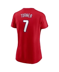 Nike Women's Trea Turner Red Philadelphia Phillies Fuse Name Number T-Shirt