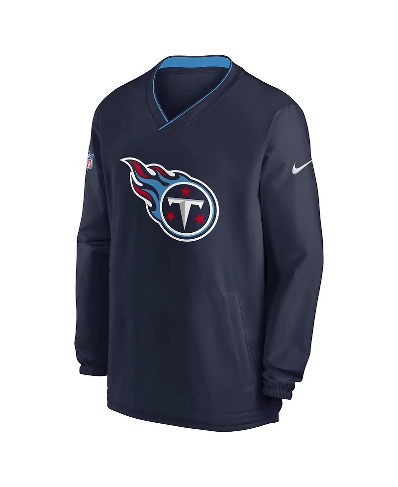 Nike Men's Navy Tennessee Titans 2023/24 Sideline Repel V-neck Long Sleeve Pullover Windshirt