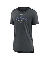 Nike Women's Heather Charcoal Toronto Blue Jays Authentic Collection Early Work Tri-Blend T-Shirt