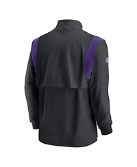 Men's Nike Black Minnesota Vikings Sideline Coach Chevron Lockup Quarter-Zip Long Sleeve Top