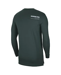 Men's Nike Green Michigan State Spartans 2022 Coach Performance Long Sleeve V-Neck T-shirt