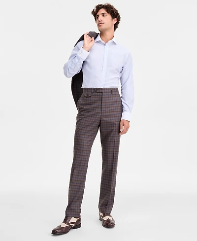Tayion Collection Men's Classic-Fit Plaid Suit Separate Pants