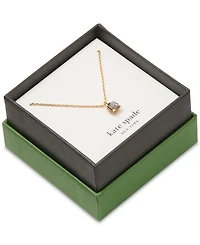 Kate Spade New York Gold-Tone Cubic Zirconia Pendant Necklace, 16" + 3" extender