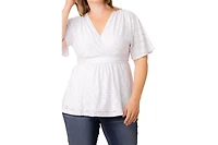 Kiyonna Plus Sunny Day Eyelet Top
