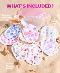 MakeUp Eraser 7-Pc. Seashells Makeup-Removing Cloth Set