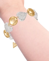 Guess Two-Tone Heart & Ball Charm Statement Bracelet