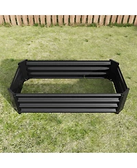 Metal Raised Garden Bed, Rectangle Raised Planter 4×2×1ft for Flowers Plants, Vegetables Herb Veezyo