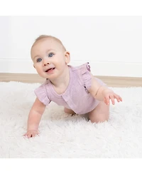 The Peanutshell Baby Girls Rompers - Lilac Stars, 2 Pack
