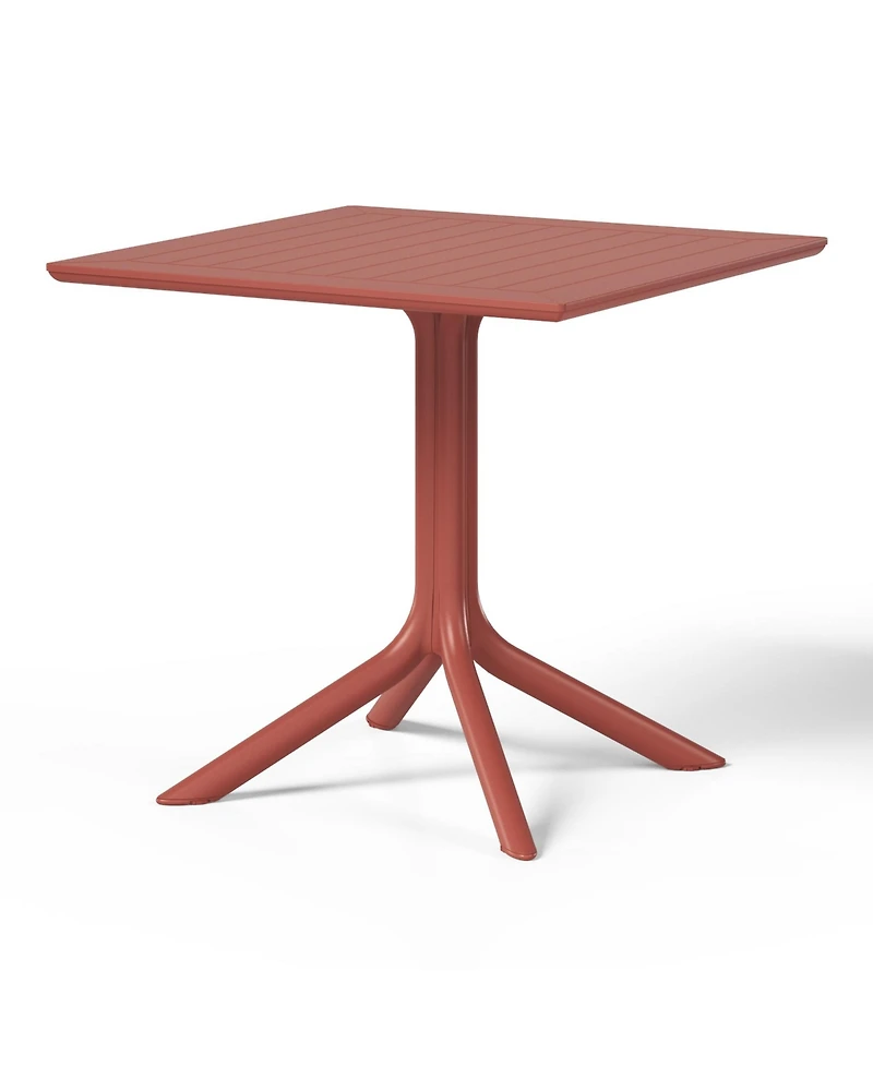 31.5" Square Outdoor Plastic Resin Patio Dining Table for 4