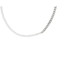 Non-Plated Stainless Steel Necklace with Rose Quartz Beads