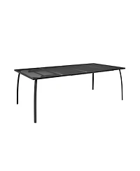 in Rectangle Metal Patio Outdoor Dining Table