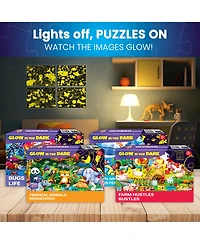 Quokka 4 x 60 Piece Puzzles for Kids Ages 4-6 – Glow-in-The-Dark Puzzles
