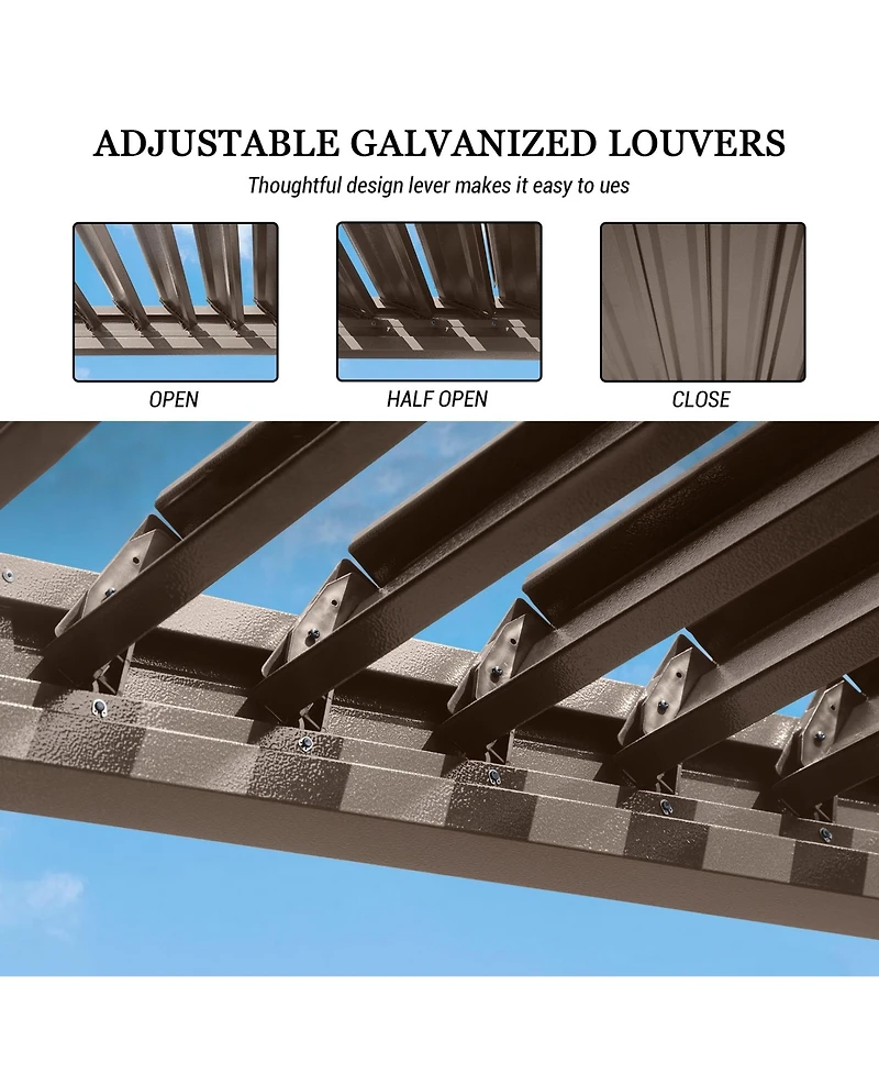 Mondawe 10x10FT Louvered Pergola Outdoor Aluminum