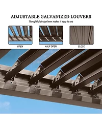 Mondawe 10x10FT Louvered Pergola Outdoor Aluminum