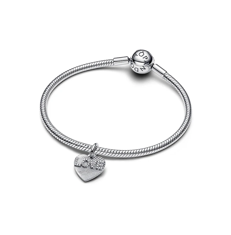 Pandora Sterling Silver Engravable Love Heart Dangle Charms
