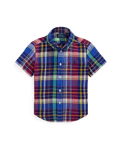 Polo Ralph Lauren Toddler and Little Boys Plaid Short-Sleeve Shirt