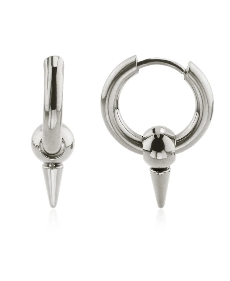 Ash Spike Huggie in Non-Plated Stainless Steel