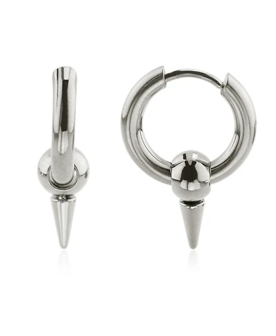 Ash Spike Huggie in Non-Plated Stainless Steel