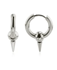 Ash Spike Huggie in Non-Plated Stainless Steel