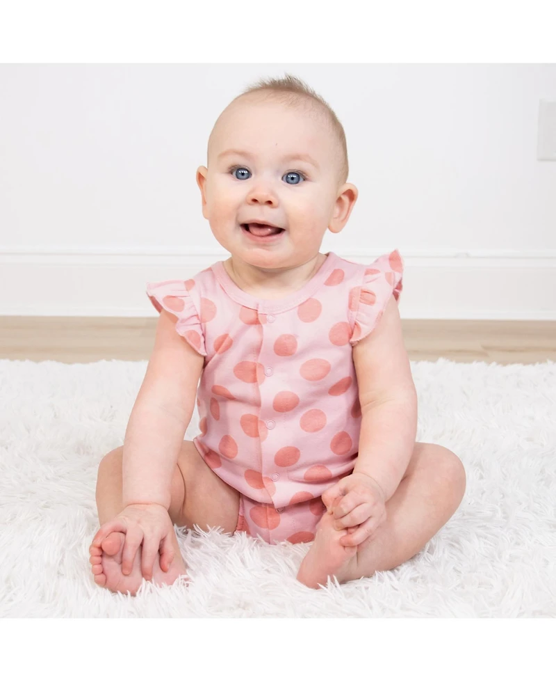The Peanutshell Baby Girls Rompers - 2 Pack, Navy Floral