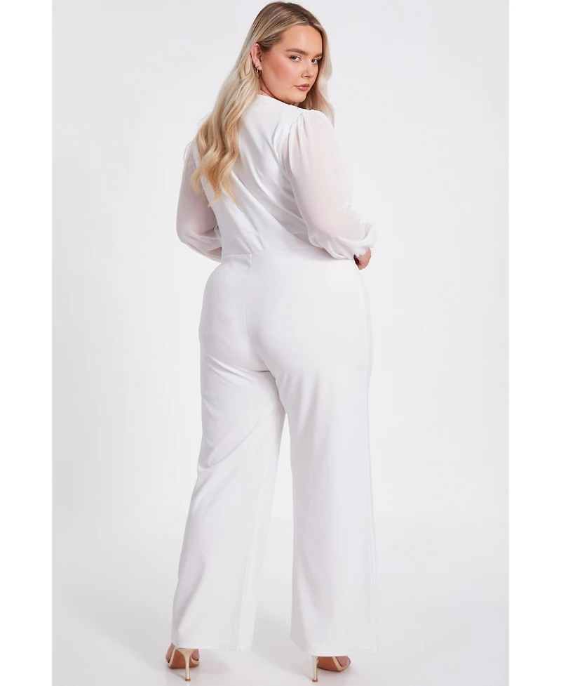 Quiz Plus Chiffon Wrap Buckle Jumpsuit
