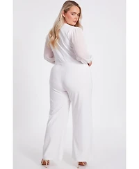 Quiz Plus Chiffon Wrap Buckle Jumpsuit