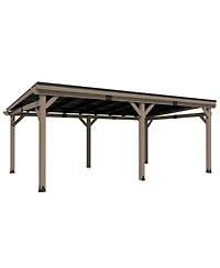 Mondawe 12 Ft. W x Ft. D Patio Wall-Mounted Solid Cedar Wood Gazebo with Galvanized Steel Roof