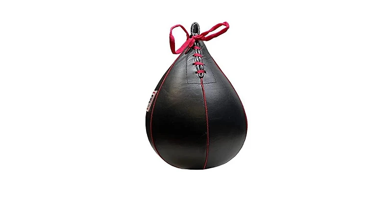 Genuine Leather Speed Bag for Mma, Muay Thai & Boxing, Heavy-Duty Punching Ball for Training, Reflex & Endurance, Reinforced Seams