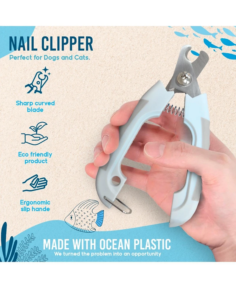 Ocean Plastic by Pt Blue Eco-Friendly Pet Nail Clipper, Sustainable Grooming Tool for Dogs and Cats