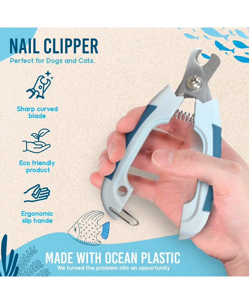 Ocean Plastic by Pt Blue Eco-Friendly Pet Nail Clipper, Sustainable Grooming Tool for Dogs and Cats
