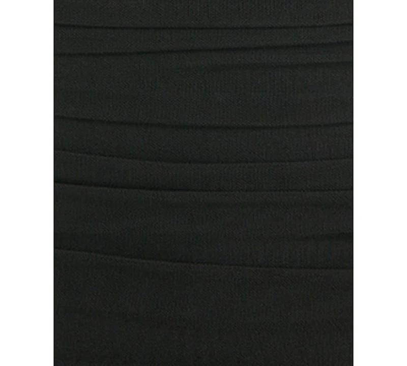 City Studios Juniors' Sheer-Sleeve Ruched Bodycon Dress