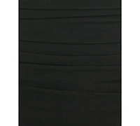 City Studios Juniors' Sheer-Sleeve Ruched Bodycon Dress