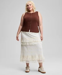 And Now This Trendy Plus Button-Front Tank Top, Exclusively at Macy's