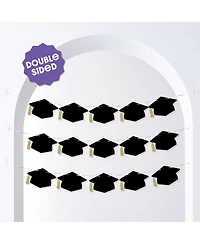 Graduation Cap Garland Banner, 10 Feet of Cord