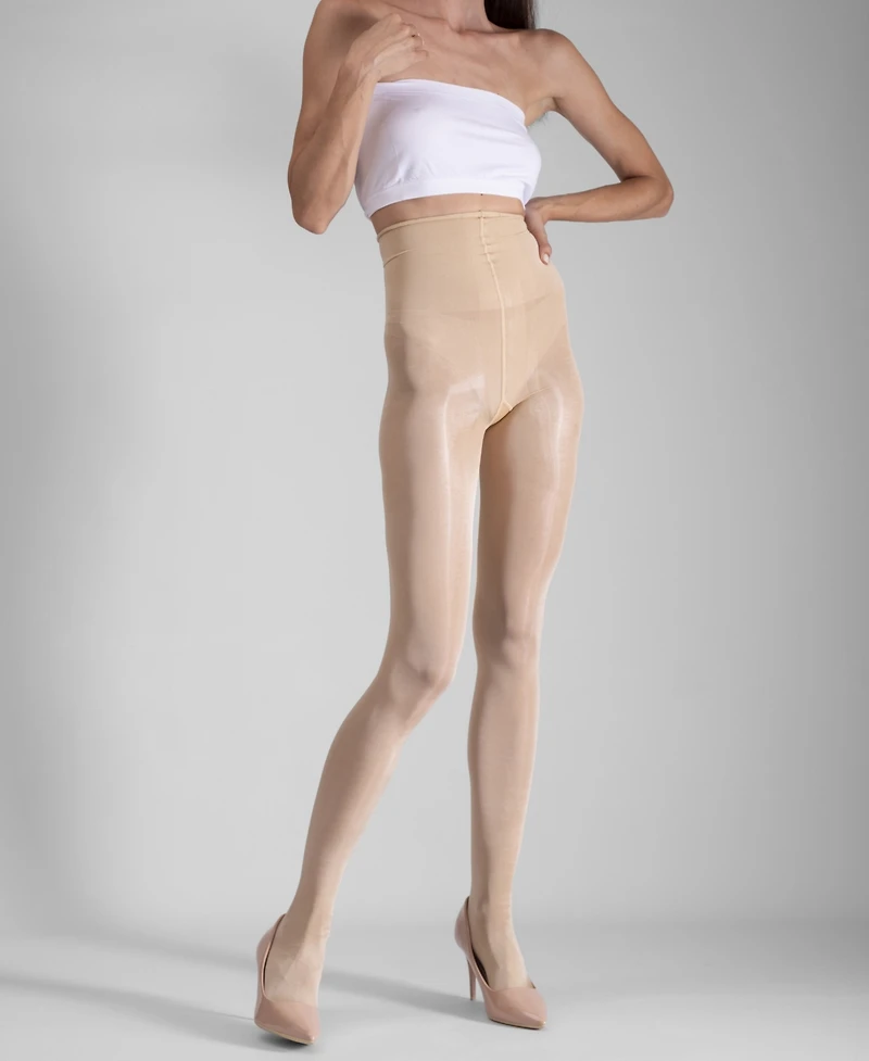 Lechery Women's Lustrous Silky Shiny 40 Denier Semi-Opaque High-Waist Pantyhose Tights SKU11003