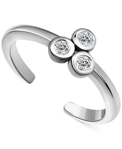 Giani Bernini Triple Cubic Zirconia Cluster Adjustable Toe Ring, Exclusively at Macy's