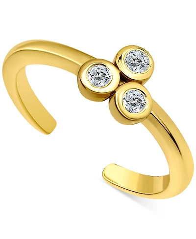 Giani Bernini Triple Cubic Zirconia Cluster Adjustable Toe Ring, Exclusively at Macy's
