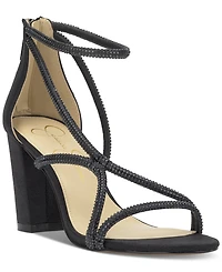 Jessica Simpson Women's Shiny Rhinestone Block-Heel Dress Sandals