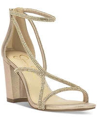 Jessica Simpson Women's Shiny Rhinestone Block-Heel Dress Sandals