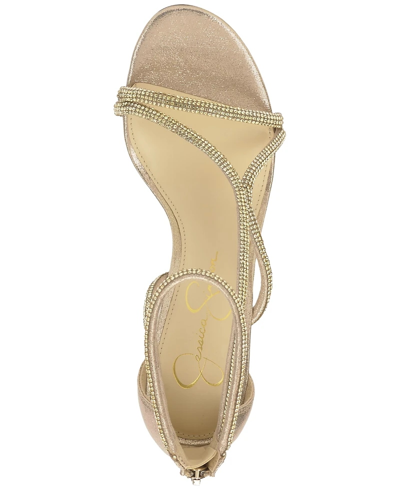 Jessica Simpson Women's Shiny Rhinestone Block-Heel Dress Sandals