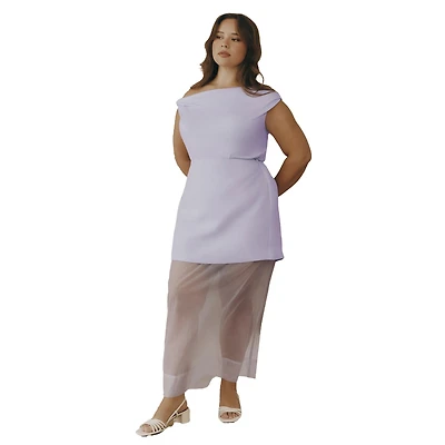 Eloquii Women's Organza Twofer Skirt