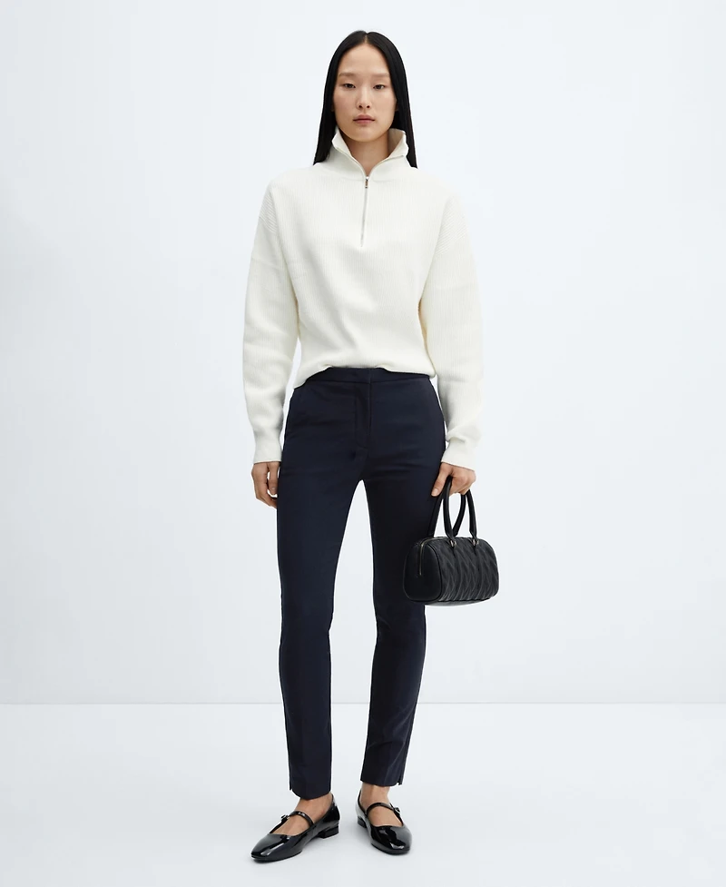 Mango Women's Cropped Slim Fit Pants