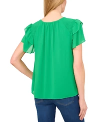 CeCe Women's Tie-Neck Tiered-Ruffle-Sleeve Blouse